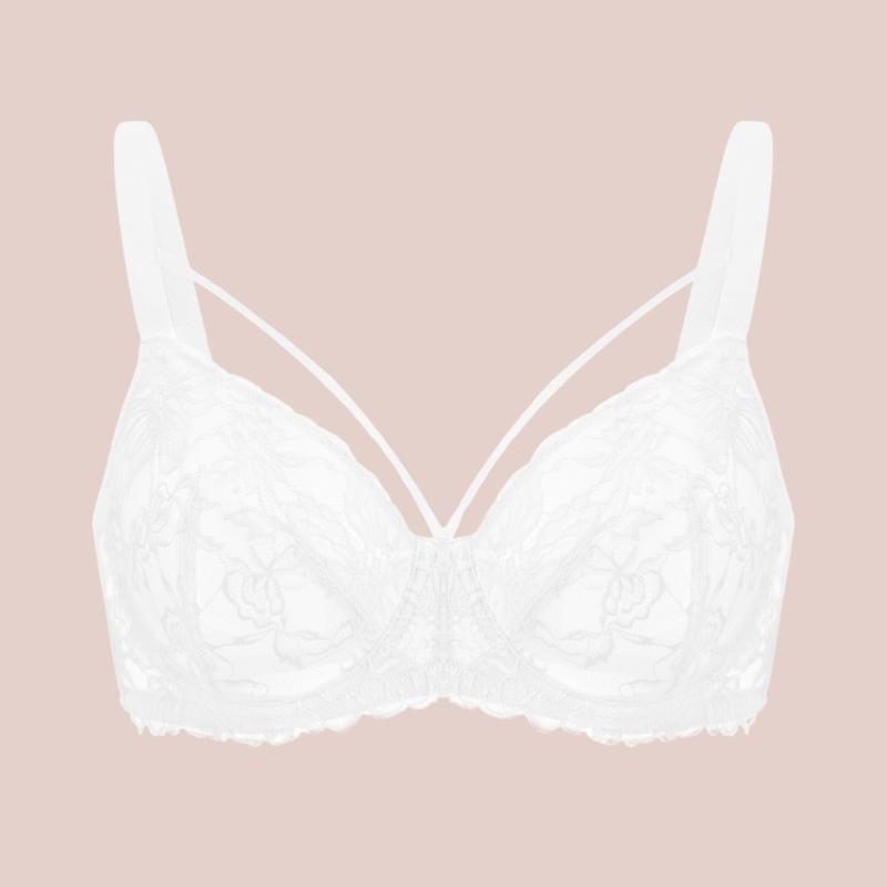 HSIA Pretty In Petals Strappy Floral Lace Unlined Plus Size Underwire Bra